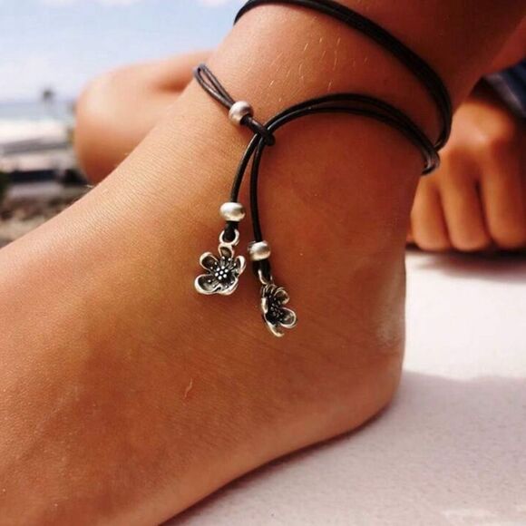 Boho flower anklet N863 - Picture 1 of 4
